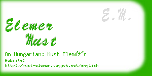 elemer must business card